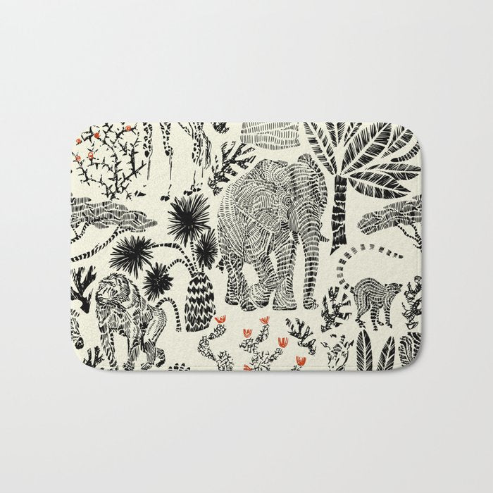 Wildlife Safari black ´n white Bath Mat Gallery Image 1