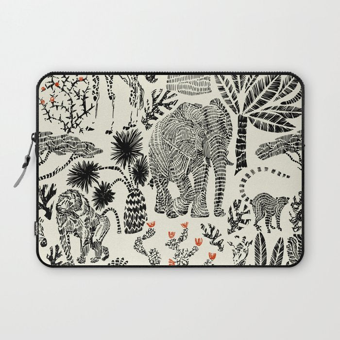 Wildlife Safari black ´n white Laptop Sleeve Gallery Image 1