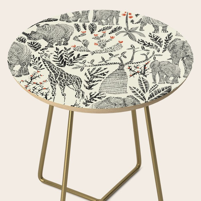 Wildlife Safari black ´n white Side Table Gallery Image 2