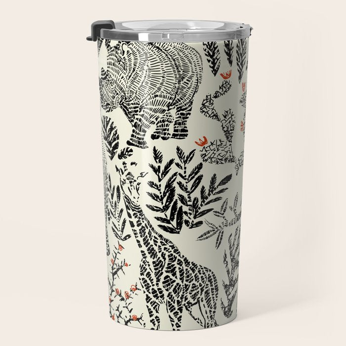 Wildlife Safari black ´n white Travel Mug Gallery Image 3