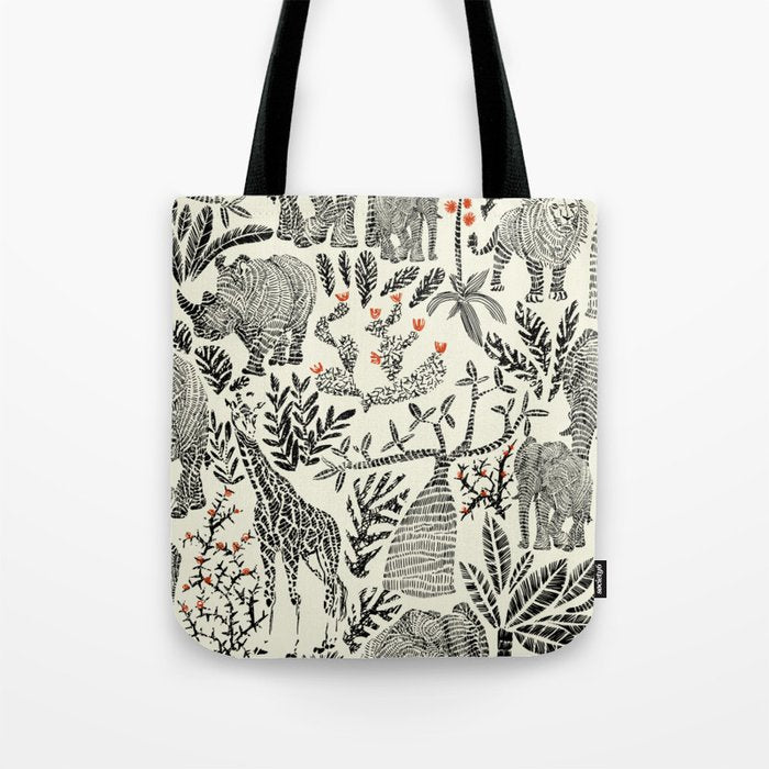 Wildlife Safari black ´n white Tote Bag Gallery Image 1