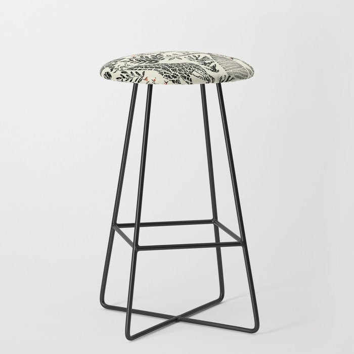 Wildlife Safari black ´n white Stool Gallery Image 1