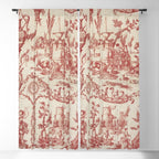 Antique 1900 Neoclassical Romantic Pastoral Toile de Jouy Window Curtain Gallery Image 5