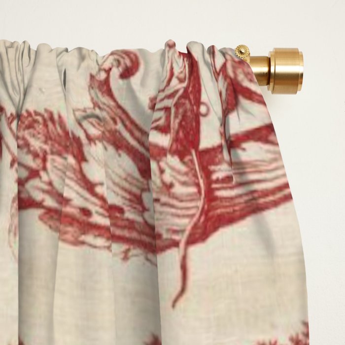 Antique 1900 Neoclassical Romantic Pastoral Toile de Jouy Window Curtain Gallery Image 2