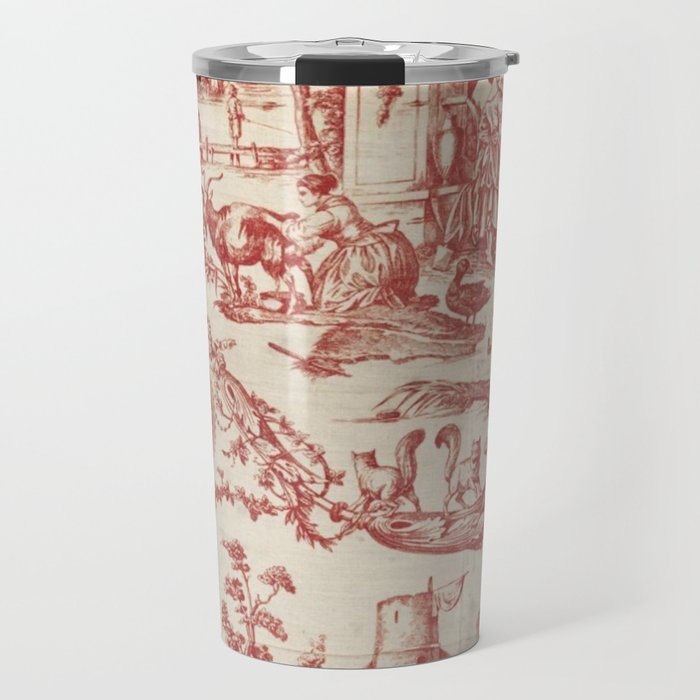 Antique 1900 Neoclassical Romantic Pastoral Toile de Jouy Travel Mug Gallery Image 1