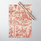 Antique 1900 Neoclassical Romantic Pastoral Toile de Jouy Wrapping Paper Gallery Image 1