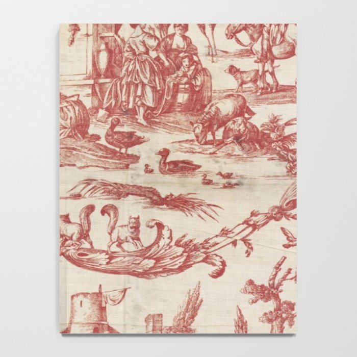 Antique 1900 Neoclassical Romantic Pastoral Toile de Jouy Notebook Gallery Image 4