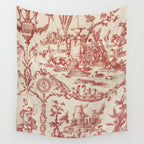 Antique 1900 Neoclassical Romantic Pastoral Toile de Jouy Wall Tapestry Gallery Image 4