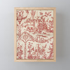 Antique 1900 Neoclassical Romantic Pastoral Toile de Jouy Mini Art Print Gallery Image 1