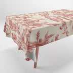 Antique 1900 Neoclassical Romantic Pastoral Toile de Jouy Tablecloth Gallery Image 1