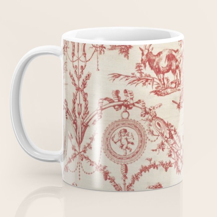 Antique 1900 Neoclassical Romantic Pastoral Toile de Jouy Coffee Mug Gallery Image 3