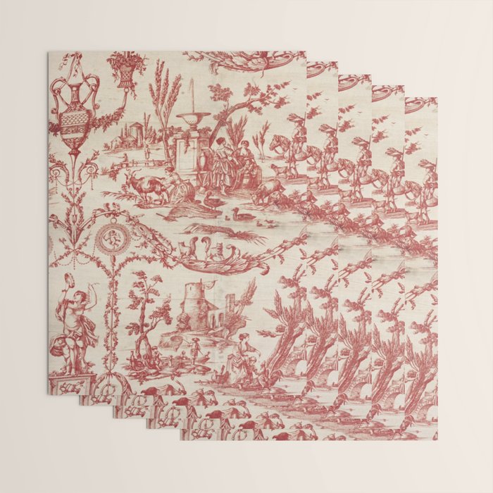 Antique 1900 Neoclassical Romantic Pastoral Toile de Jouy Wrapping Paper Gallery Image 3