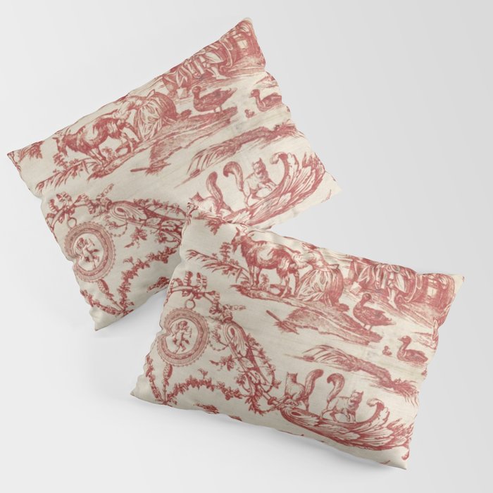 Antique 1900 Neoclassical Romantic Pastoral Toile de Jouy Pillow Sham Gallery Image 3