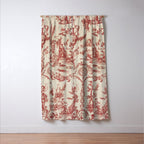 Antique 1900 Neoclassical Romantic Pastoral Toile de Jouy Window Curtain Gallery Image 3