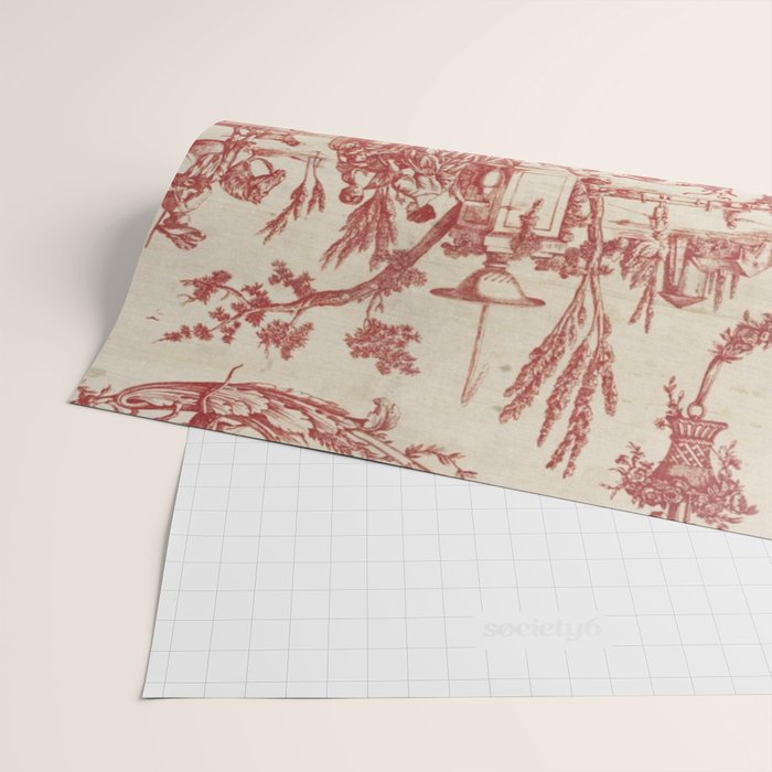 Antique 1900 Neoclassical Romantic Pastoral Toile de Jouy Wrapping Paper Gallery Image 2