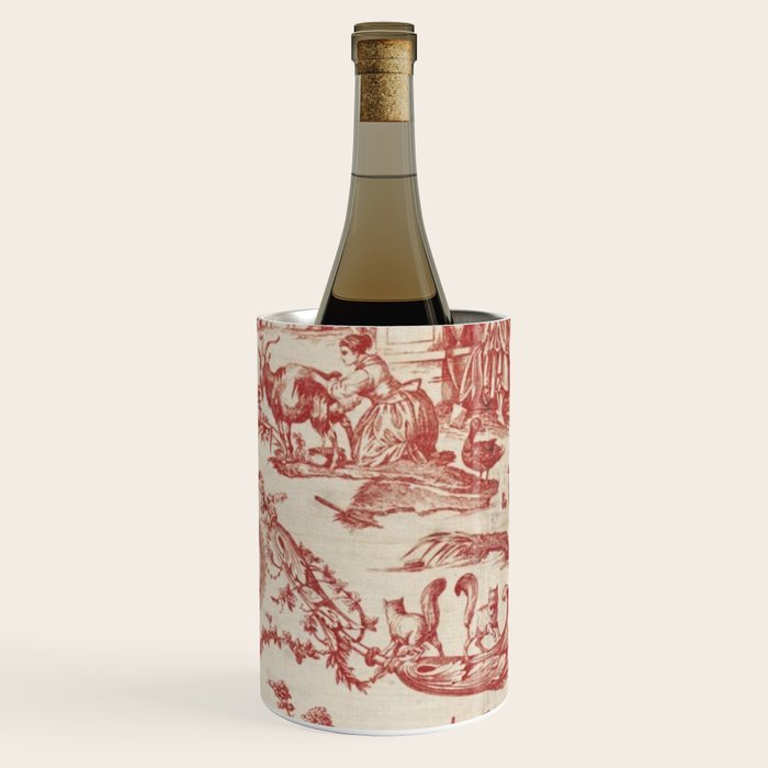 Antique 1900 Neoclassical Romantic Pastoral Toile de Jouy Wine Chiller Gallery Image 1