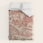 Antique 1900 Neoclassical Romantic Pastoral Toile de Jouy Duvet Cover Gallery Image 6
