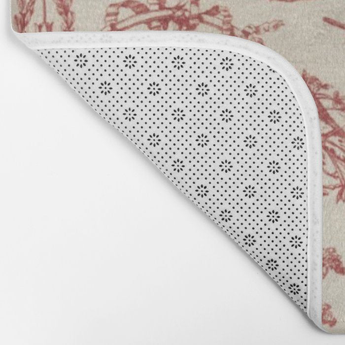 Antique 1900 Neoclassical Romantic Pastoral Toile de Jouy Bath Mat Gallery Image 2