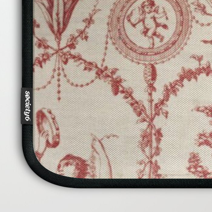 Antique 1900 Neoclassical Romantic Pastoral Toile de Jouy Laptop Sleeve Gallery Image 3