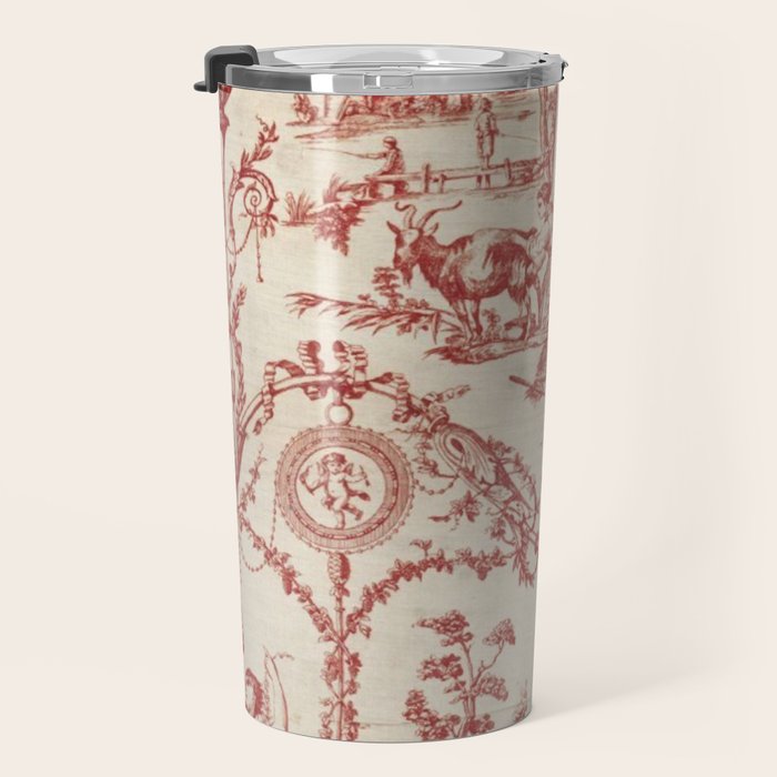 Antique 1900 Neoclassical Romantic Pastoral Toile de Jouy Travel Mug Gallery Image 3