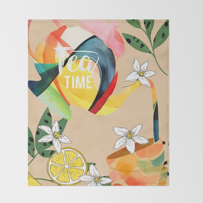 Tea Time 2 Throw Blanket Gallery Image 2