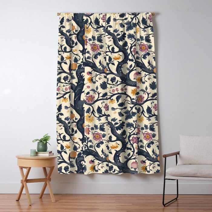 Romantic Botanica Autumn Whimsy Window Curtain Gallery Image 5