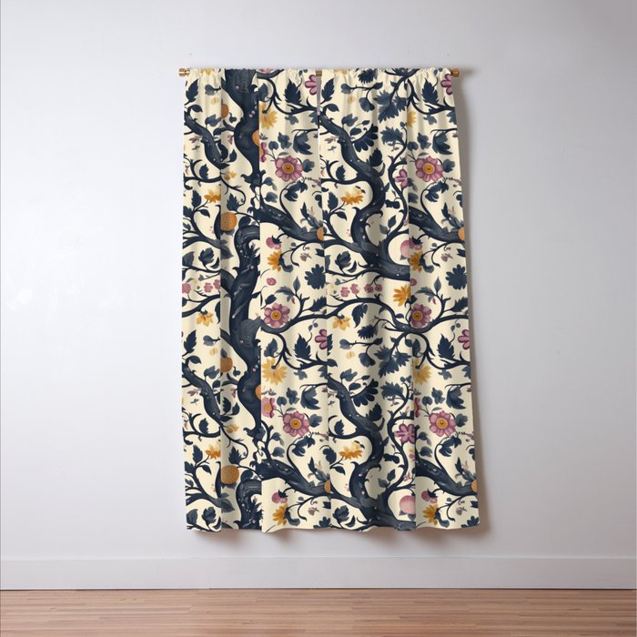 Romantic Botanica Autumn Whimsy Window Curtain Gallery Image 3