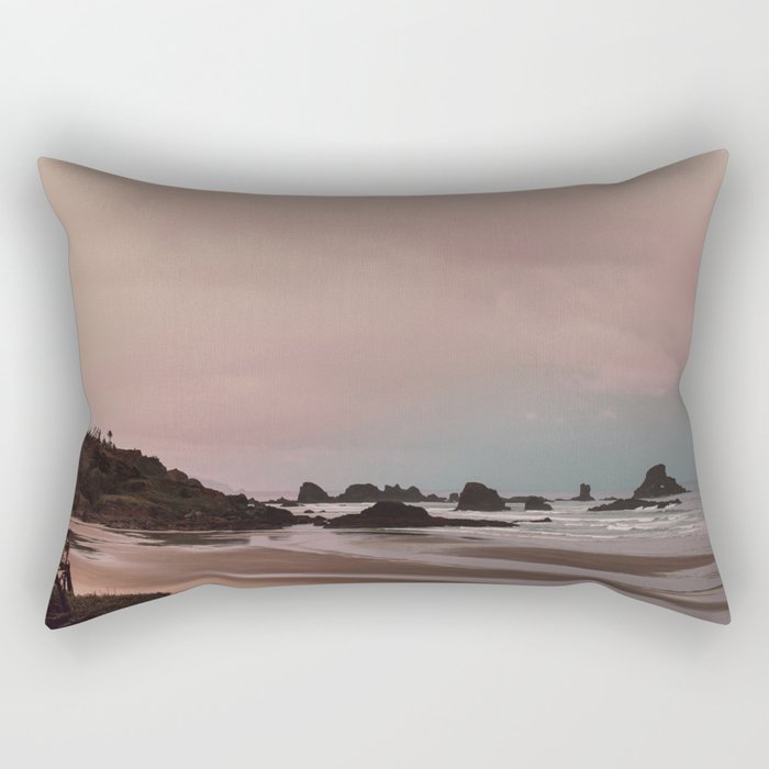 Oregon Sunset - Coastal Nature, Landscape Photography Rectangular Pillow Gallery Image 2