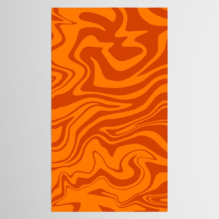 Retro Liquid Swirl, Melting Orange Tiger Tablecloth Gallery Image 2