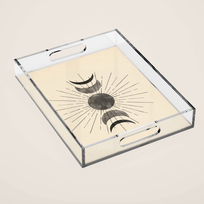 Boho sun and moon Acrylic Tray Gallery Image 1