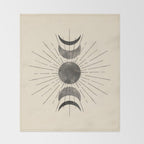 Boho sun and moon Throw Blanket Gallery Image 2