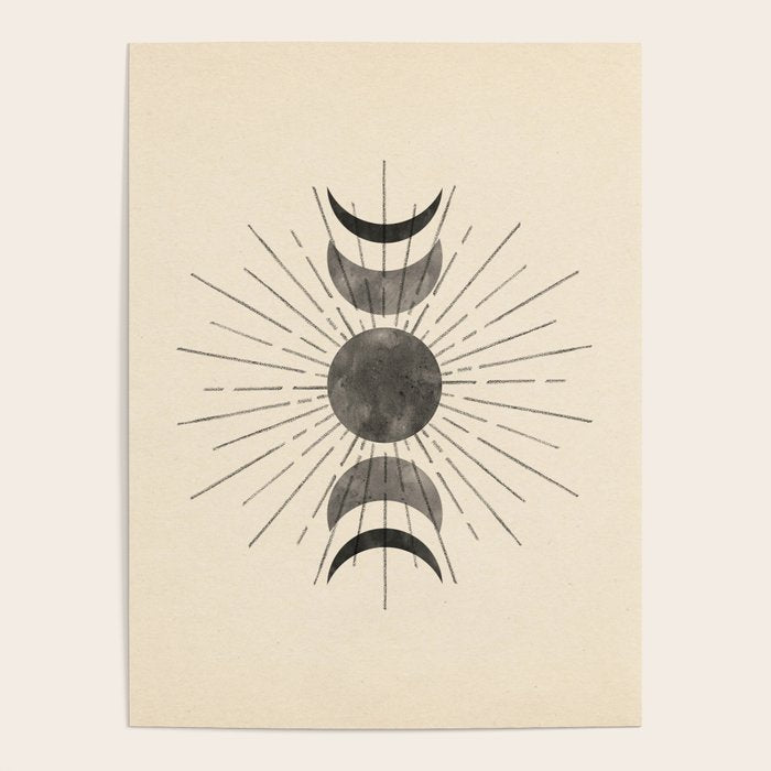 Boho sun and moon Poster Gallery Image 4