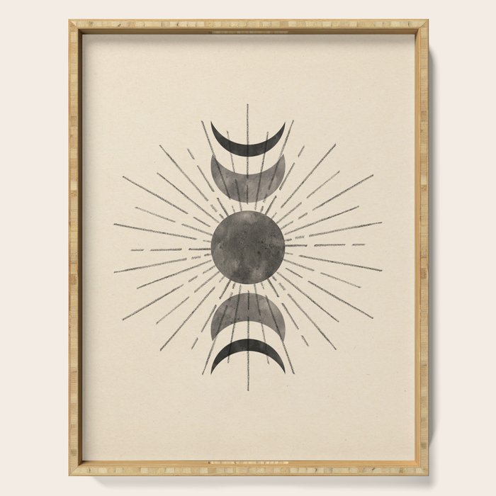 Boho sun and moon Serving Tray Gallery Image 1