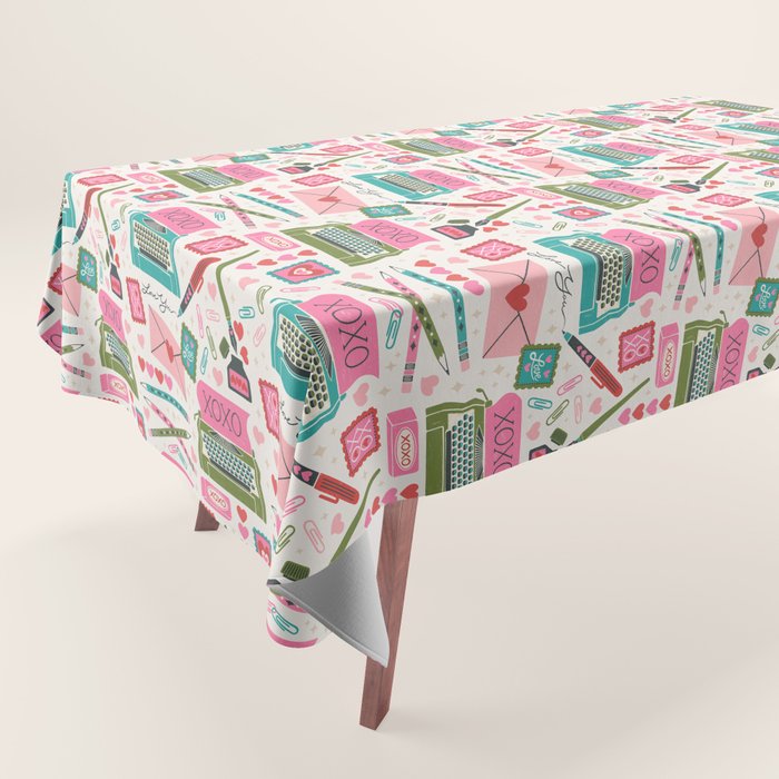 Vintage Mid-Century Stationery Tablecloth Gallery Image 1