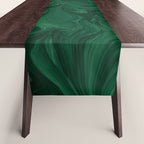 Modern Cotemporary Emerald Green Abstract Table Runner Gallery Image 1