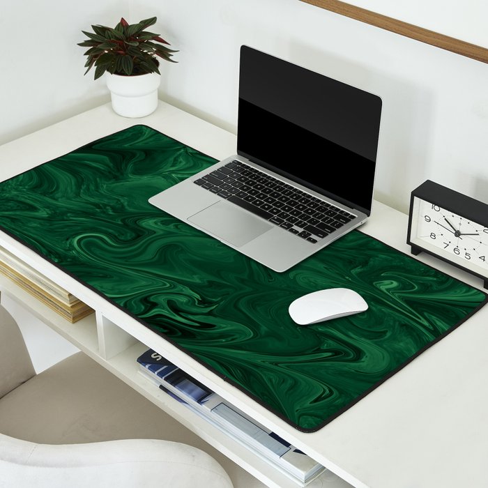 Modern Cotemporary Emerald Green Abstract Desk Mat Gallery Image 2