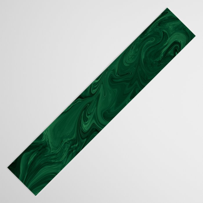 Modern Cotemporary Emerald Green Abstract Table Runner Gallery Image 3