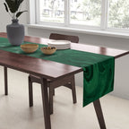 Modern Cotemporary Emerald Green Abstract Table Runner Gallery Image 2