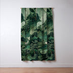 Japanese Wall Art Maximalist Forest Fox Print Japandi Art Sage Green Botanical Wabi Sabi Painting Window Curtain Gallery Image 3