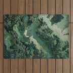 Japanese Wall Art Maximalist Forest Fox Print Japandi Art Sage Green Botanical Wabi Sabi Painting Outdoor Rug Gallery Image 1