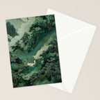 Japanese Wall Art Maximalist Forest Fox Print Japandi Art Sage Green Botanical Wabi Sabi Painting Stationery Card Gallery Image 2