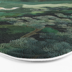 Japanese Wall Art Maximalist Forest Fox Print Japandi Art Sage Green Botanical Wabi Sabi Painting Bath Mat Gallery Image 3