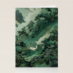 Japanese Wall Art Maximalist Forest Fox Print Japandi Art Sage Green Botanical Wabi Sabi Painting Stationery Card Gallery Image 2