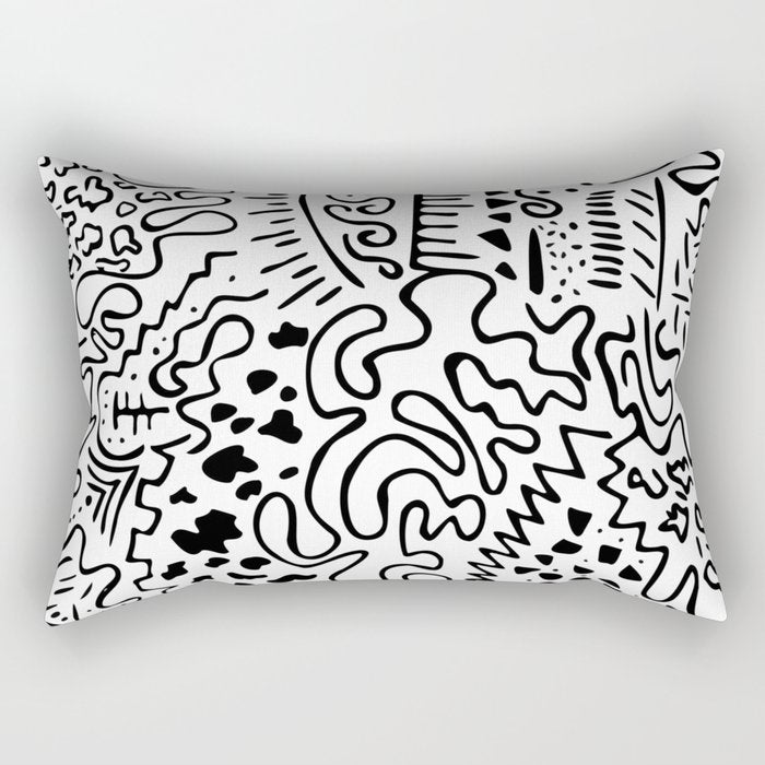 Doodle Art Rectangular Pillow Gallery Image 1