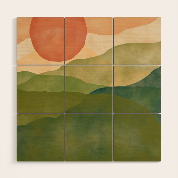 Abstract Art Print - Watercolor Mountain #1 Wood Wall Art Gallery Image 1