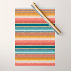 serape southwest stripe - orange & teal Wrapping Paper Gallery Image 1