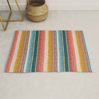 serape southwest stripe - orange & teal Rug Gallery Image 1