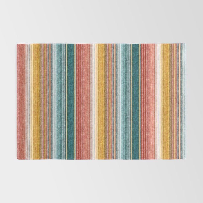 serape southwest stripe - orange & teal Rug Gallery Image 2