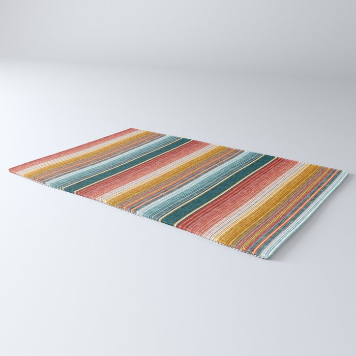 serape southwest stripe - orange & teal Rug Gallery Image 3