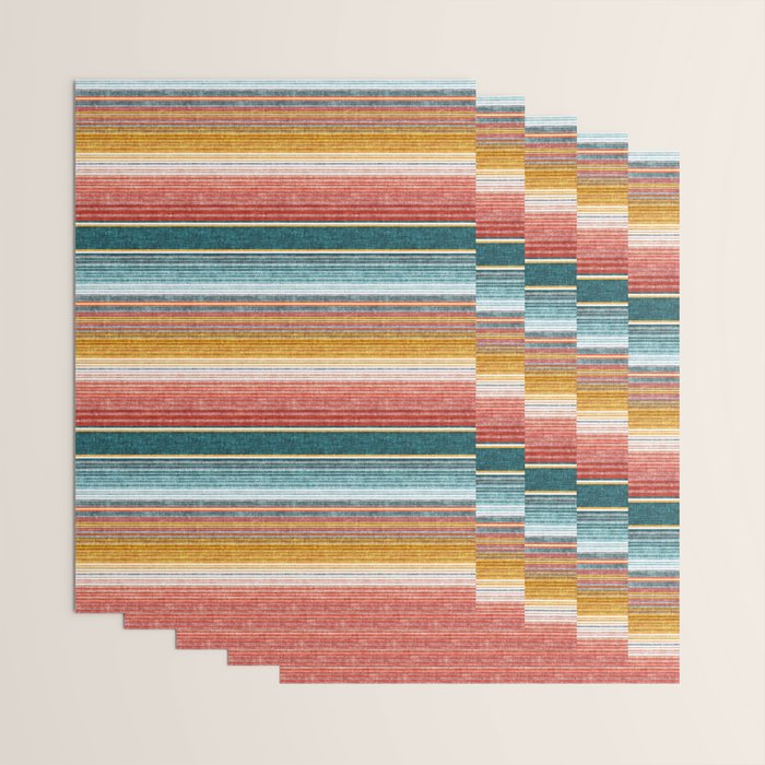 serape southwest stripe - orange & teal Wrapping Paper Gallery Image 3